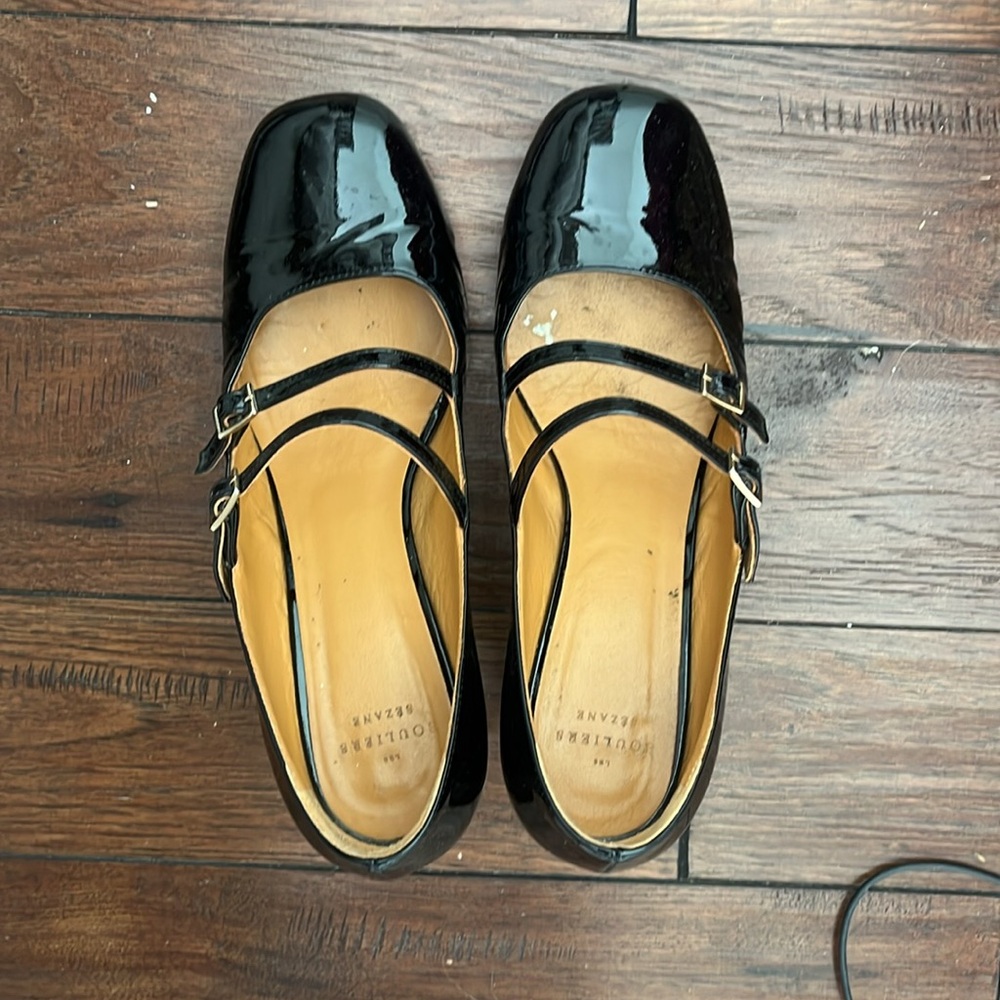 Sezane Soline Black Patent Leather Mary Jane Heels - Picture 5 of 6